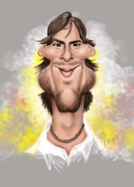 Ashton Kutcher Caricature by Rick Baldwin.