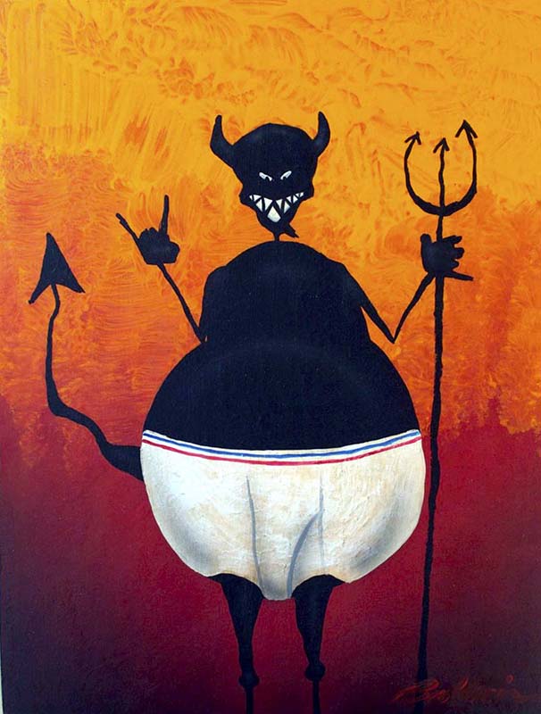Devil in Underpants fine art by Rick Baldwin.