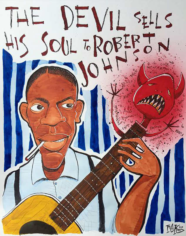 Devil And Robert Johnson fine art by Rick Baldwin