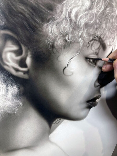 airbrush portrait by Rick Baldwin