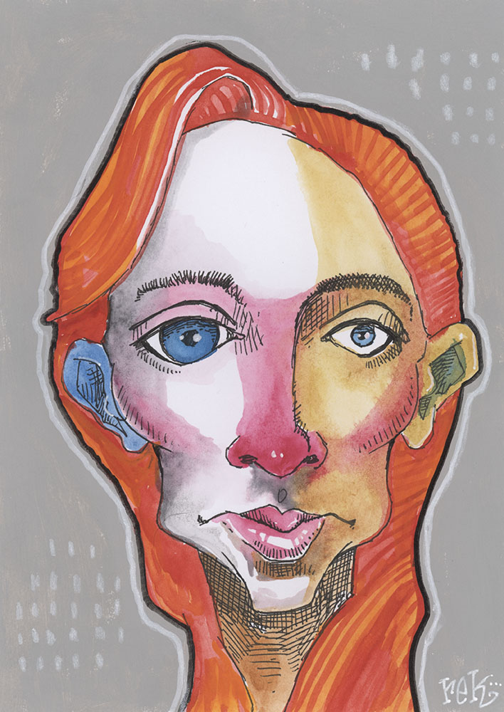 Outsider art painting hand painted by Rick Baldwin